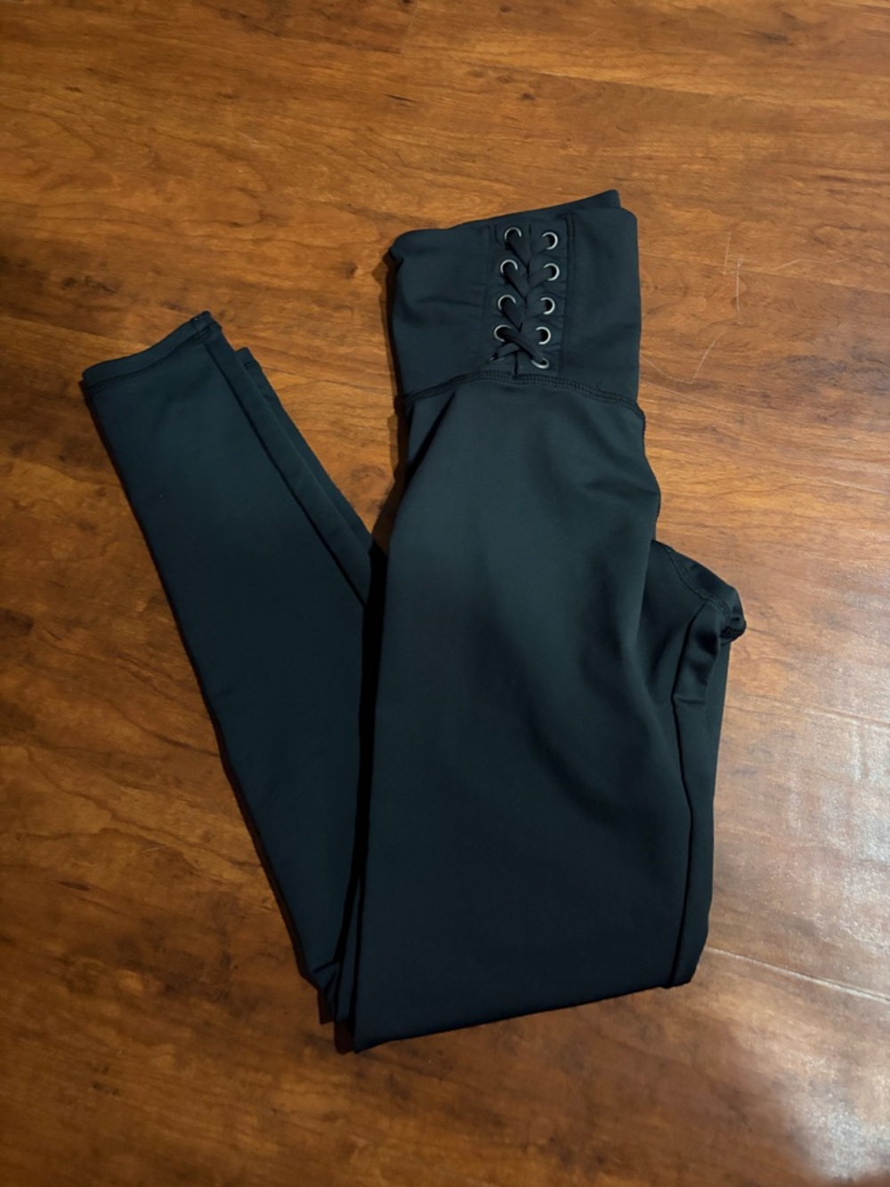 Strut Womens High-Waist Lace-Up Black Kids Leggings One Size